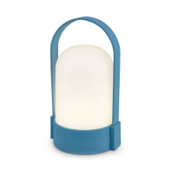 LED-akkukäyttöinen pöytälamppu ASA, kyyhkynsininen, korkeus 15,5 cm, IP44