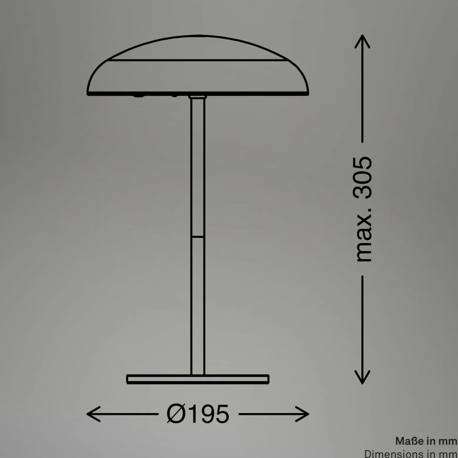 LED-akkukäyttöinen pöytälamppu Brilo unplugged Caxa 30 cm, kromi
