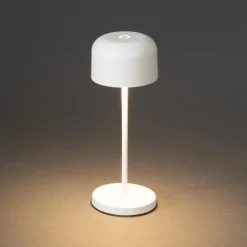 LED-akkukäyttöinen pöytälamppu Lille, korkeus 20 cm, valkoinen, IP54, USB