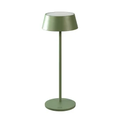 LED-akkukäyttöinen pöytälamppu Menton, vihreä, korkeus 27 cm, IP54, USB