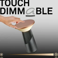 LED-akkukäyttöinen pöytälamppu Pilia, pronssi/antrasiitti, korkeus 24 cm IP44