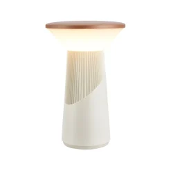LED-akkukäyttöinen pöytälamppu Pilia, ruskea/vaaleanharmaa, korkeus 24 cm, IP44