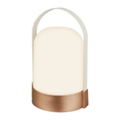 LED-akkukäyttöinen pöytävalaisin ASA BIG, pronssi/valkoinen, korkeus 24 cm, IP44