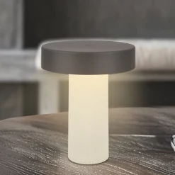LED-akkukäyttöinen pöytävalaisin Bito, antrasiitti/valkoinen, korkeus 20 cm,