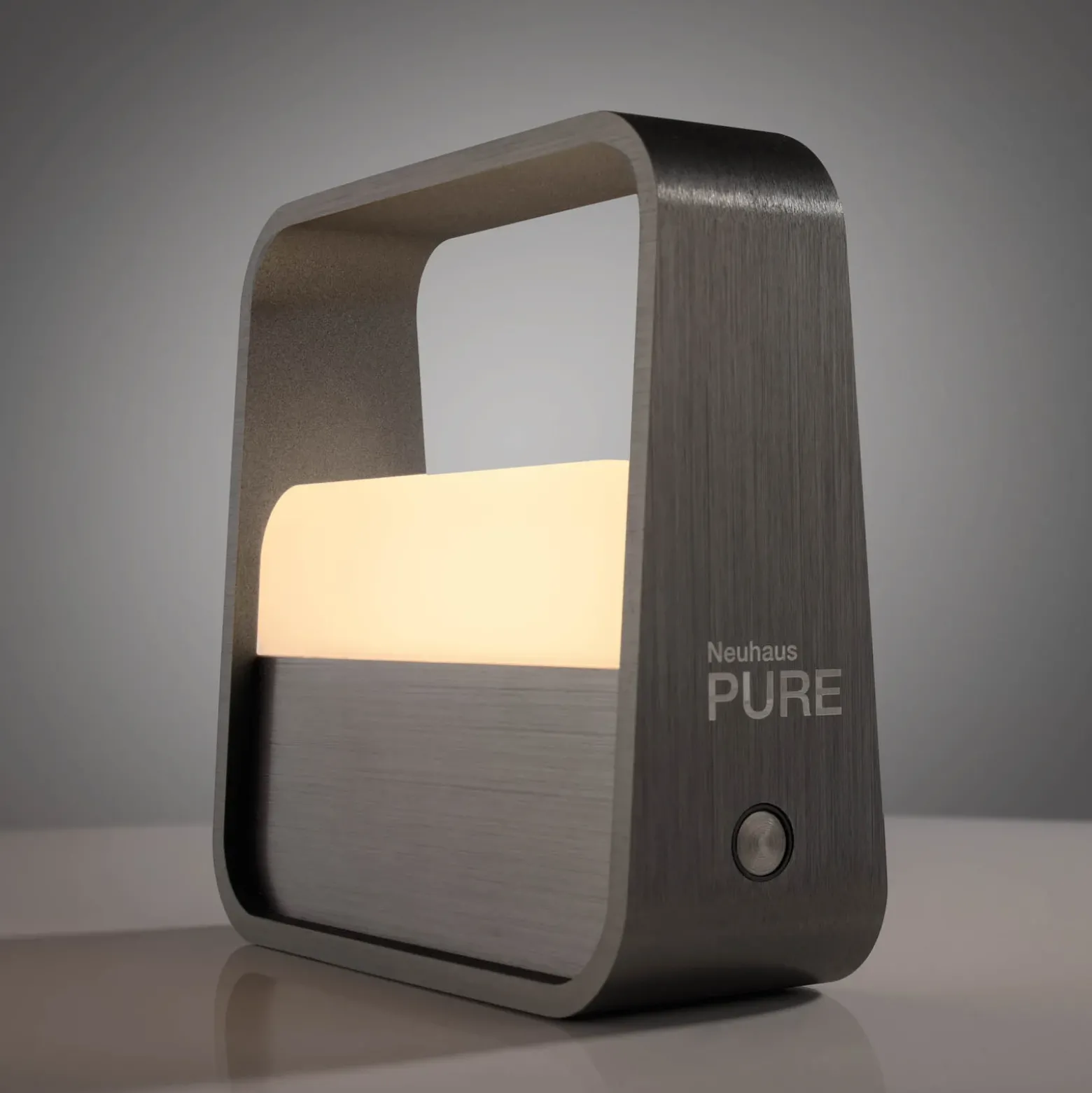 LED-akkukäyttöinen pöytävalaisin PURE Go, harmaa, alumiini