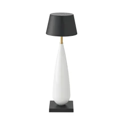 LED-akkukäyttöinen pöytävalaisin Thala, valkoinen/musta, IP65, 24 cm