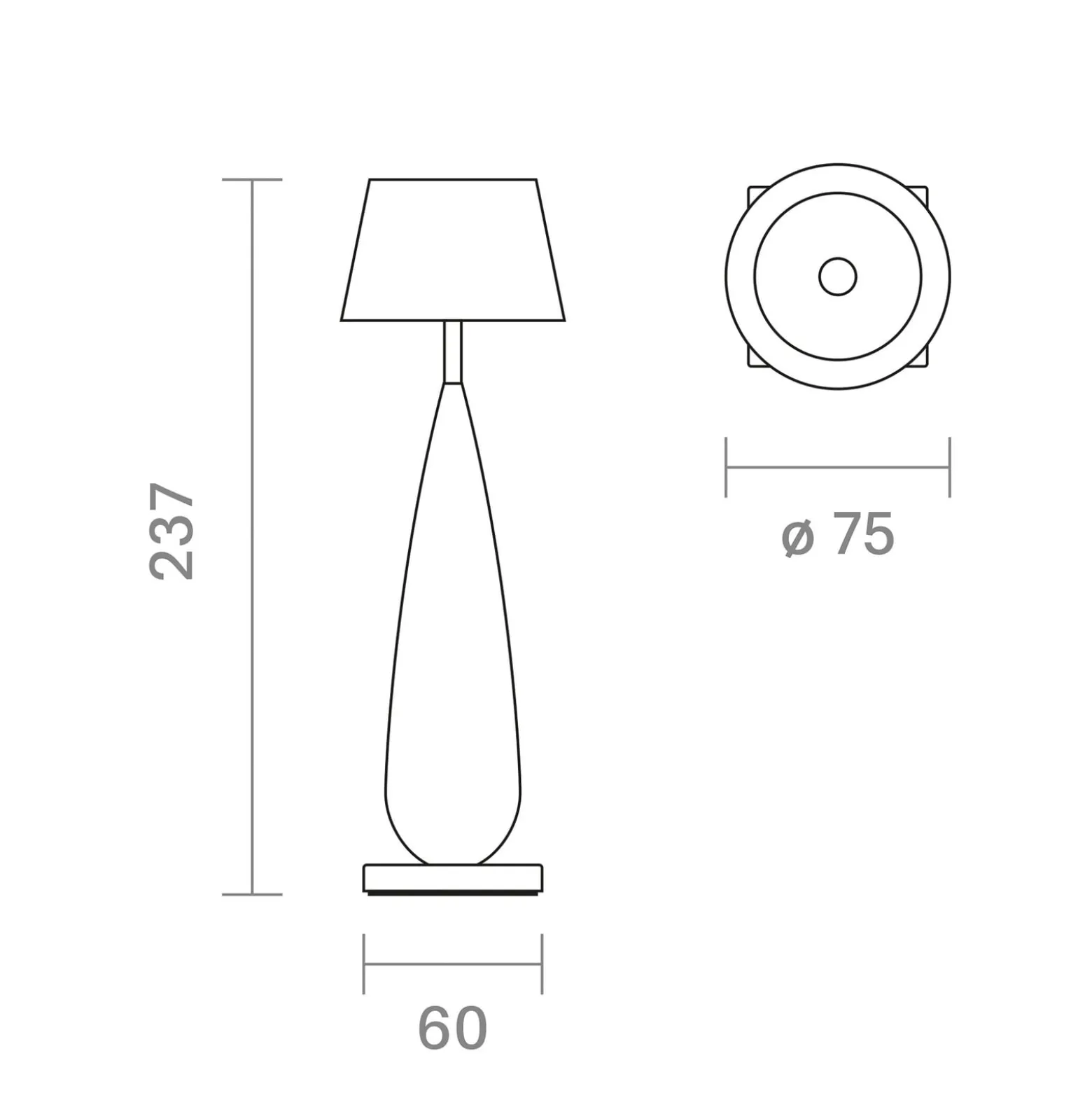 LED-akkukäyttöinen pöytävalaisin Thala, valkoinen/musta, IP65, 24 cm