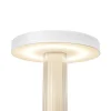 LED-akkukäyttöinen pöytävalaisin Trezzi, valkoinen, korkeus 22 cm, metalli/lasi