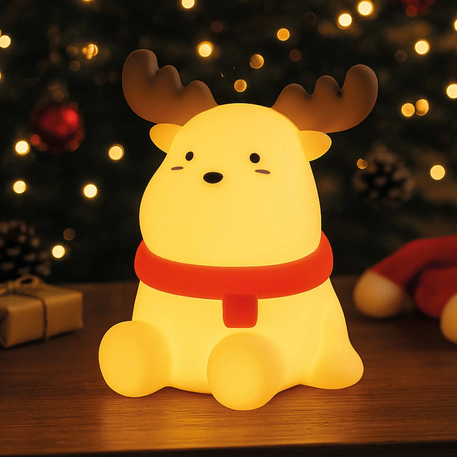 LED-akkulamppu Micha, beige, korkeus 15 cm, silikoni