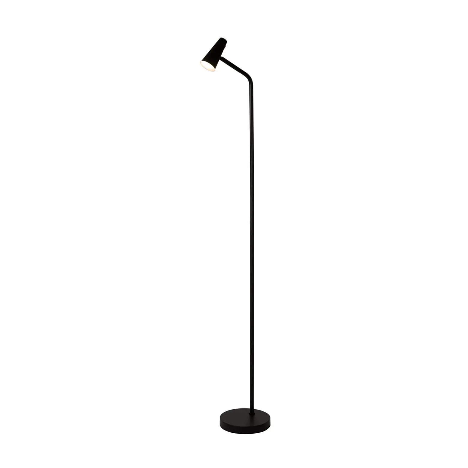 LED-akku-lattiavalaisin 10450BK, musta, korkeus 151 cm, metalli