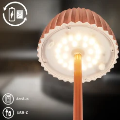 LED-akku-maavalaisin Brilo unplugged Riffle, kuparinen