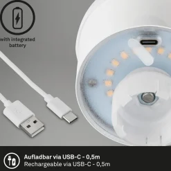 LED-akkupullovalaisin IP44, himmennin, kulta