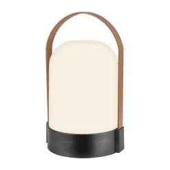 LED-akkupöytälamppu ASA BIG, antrasiitti/ruskea, korkeus 24 cm, IP44