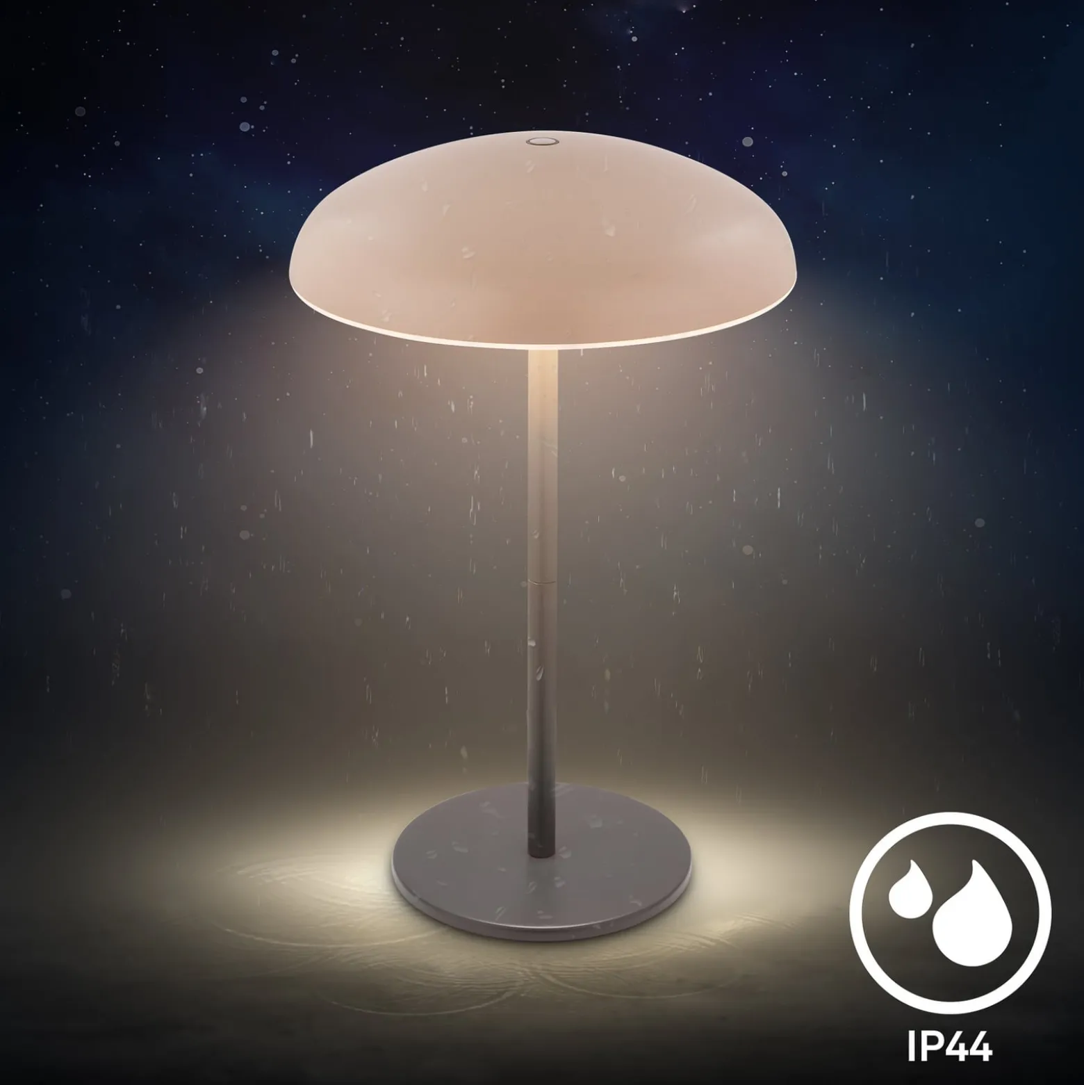 LED-akku-pöytälamppu Brilo unplugged Caxa, beige/antrasiitti