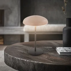 LED-akku-pöytälamppu Brilo unplugged Caxa, beige/antrasiitti