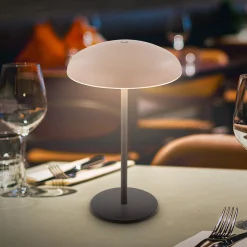 LED-akku-pöytälamppu Brilo unplugged Caxa, beige/antrasiitti