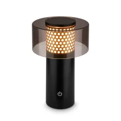 LED-akkupöytälamppu Brilo unplugged Gila, kulta/musta 21 cm