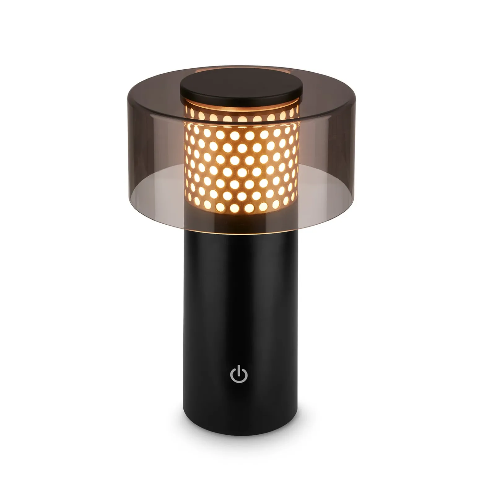 LED-akkupöytälamppu Brilo unplugged Gila, kulta/musta 21 cm