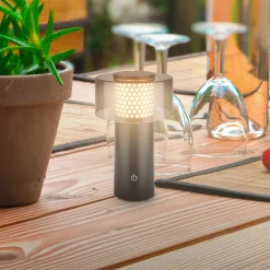LED-akkupöytälamppu Brilo unplugged Gila, kulta/musta 21 cm