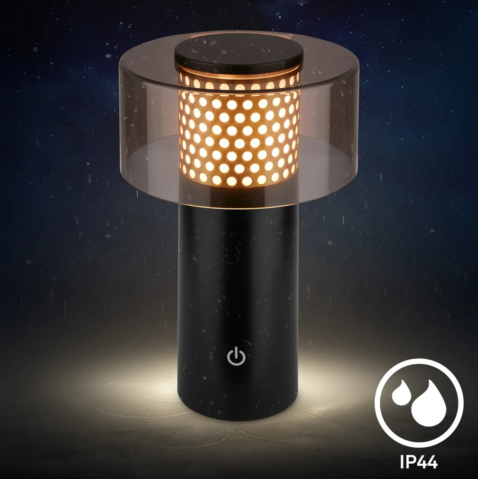 LED-akkupöytälamppu Brilo unplugged Gila, kulta/musta 21 cm
