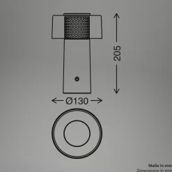 LED-akku-pöytälamppu Brilo unplugged Gila, ruskea/harmaa, 21 cm