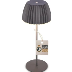LED-akku-pöytälamppu Brilo unplugged Riffle, 36 cm, antrasiitti