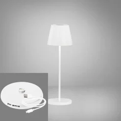 LED-akkupöytälamppu Cosenza 2.0 34cm hiekanvalk