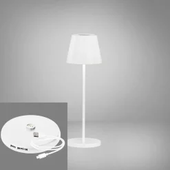 LED-akkupöytälamppu Cosenza 2.0 34cm hiekanvalk
