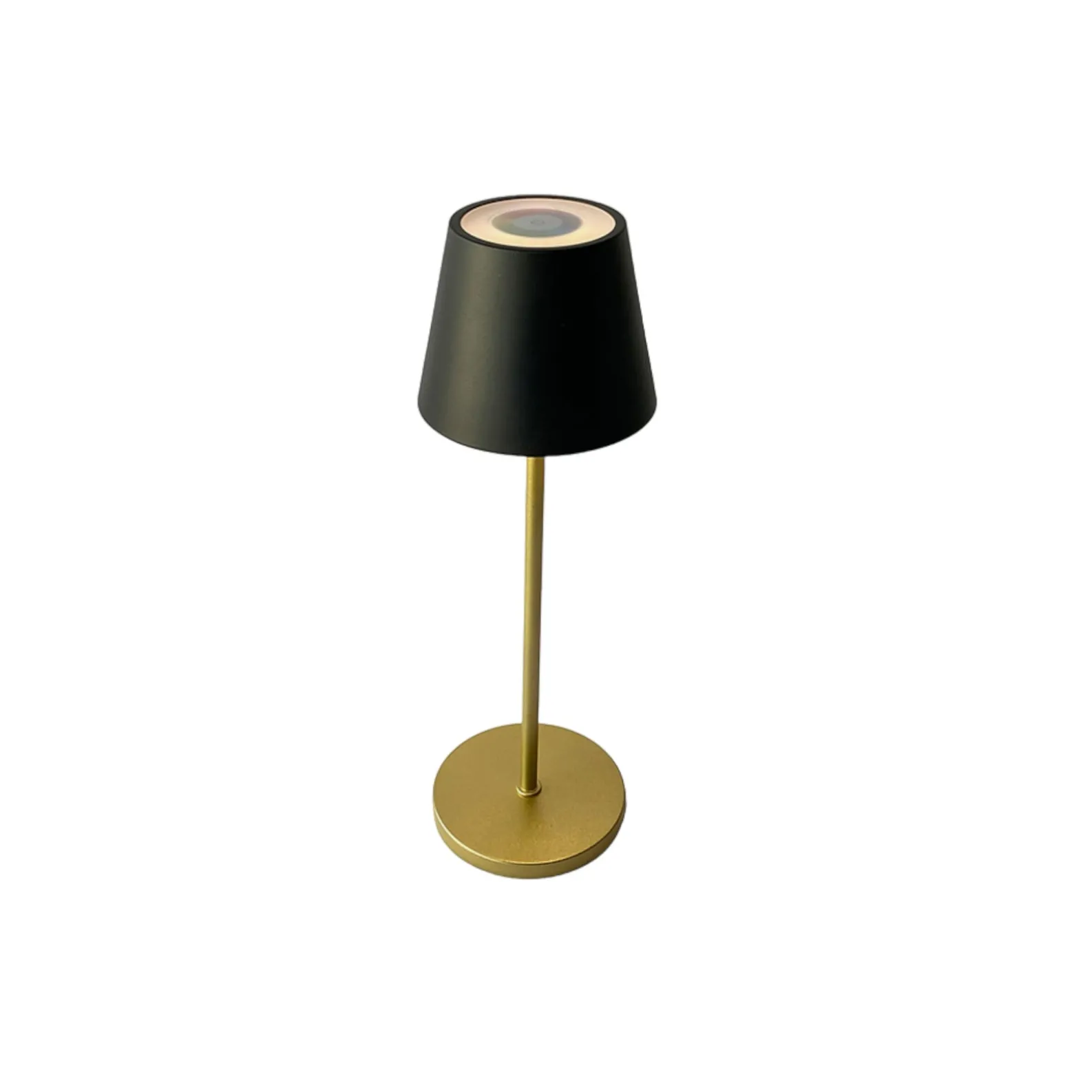 LED-akkupöytälamppu Cosenza 2.0 34 cm, musta/kulta