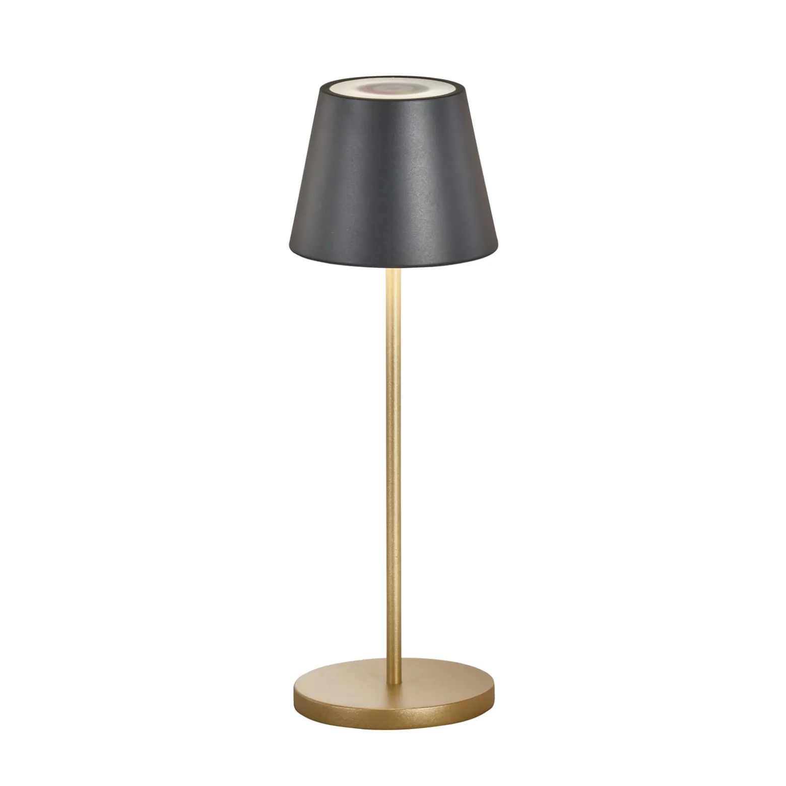 LED-akkupöytälamppu Cosenza 2.0 34 cm, musta/kulta