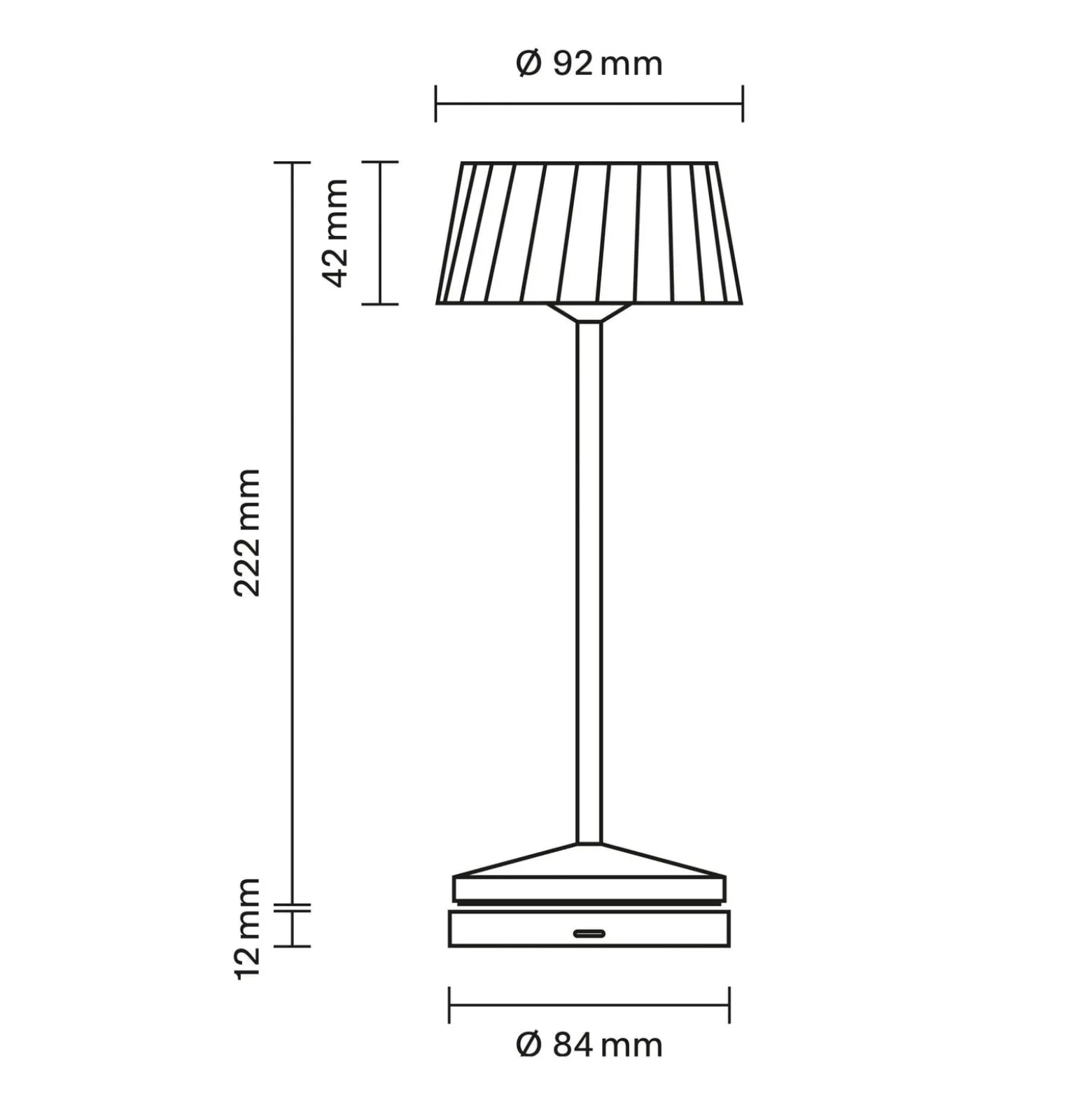 LED-akku-pöytälamppu Facetta, beige, 22 cm, metalli, CCT IP44
