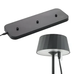 LED-akku-pöytälamppu Facetta, 3 kpl, musta, 22 cm, IP44