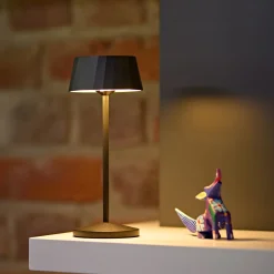 LED-akku-pöytälamppu Facetta, 3 kpl, musta, 22 cm, IP44