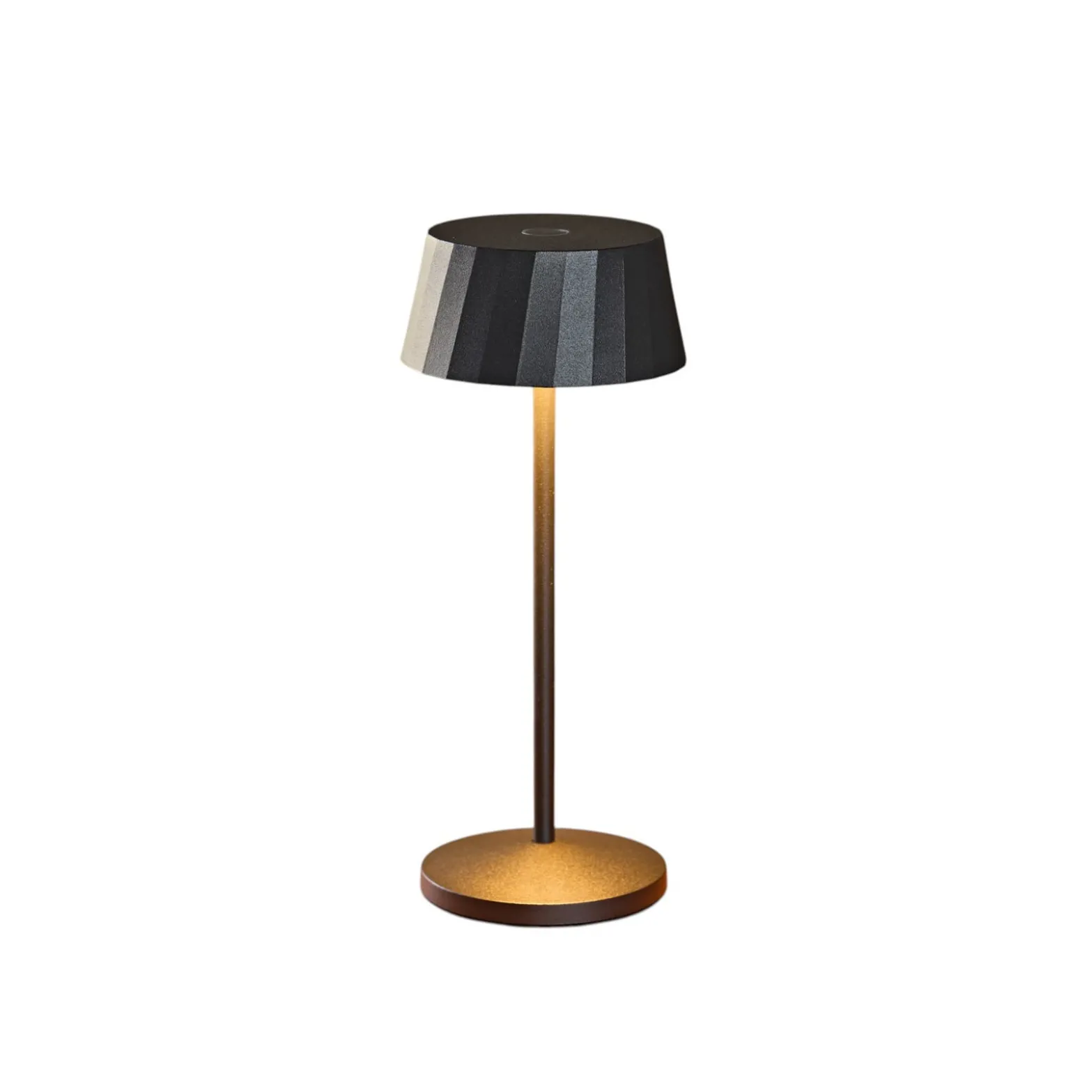 LED-akku-pöytälamppu Facetta, 3 kpl, musta, 22 cm, IP44