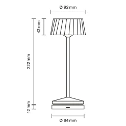 LED-akku-pöytälamppu Facetta, vihreä, korkeus 22 cm, metalli, CCT