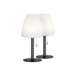 LED-akkupöytälamppu Fiumara musta/valkoinen, 2 kpl