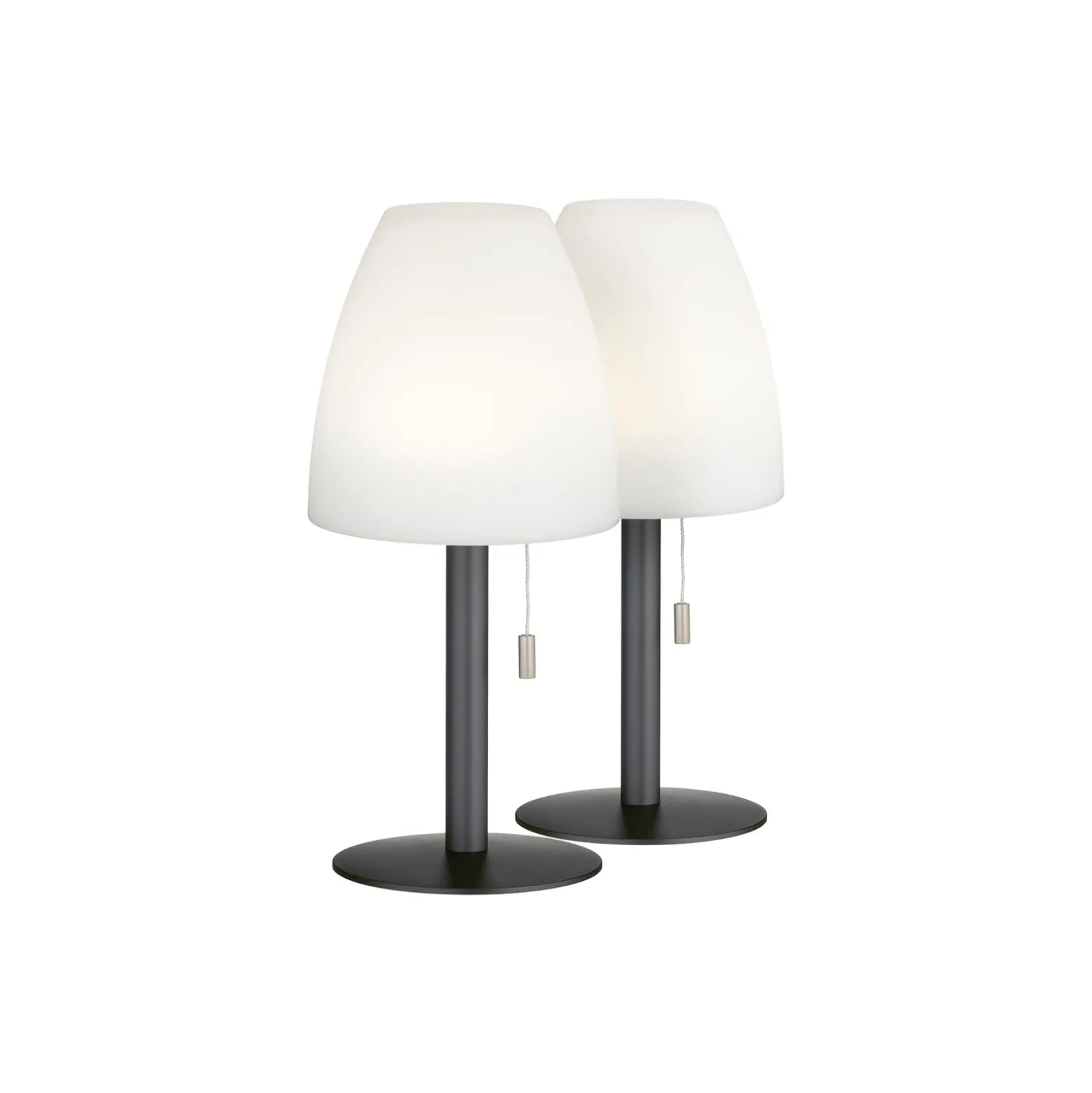 LED-akkupöytälamppu Fiumara musta/valkoinen, 2 kpl