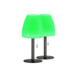 LED-akkupöytälamppu Fiumara musta/valkoinen, 2 kpl