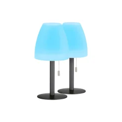 LED-akkupöytälamppu Fiumara musta/valkoinen, 2 kpl