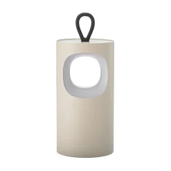 LED-akku-pöytälamppu Lunari, beige, 16 cm, metalli, CCT IP44