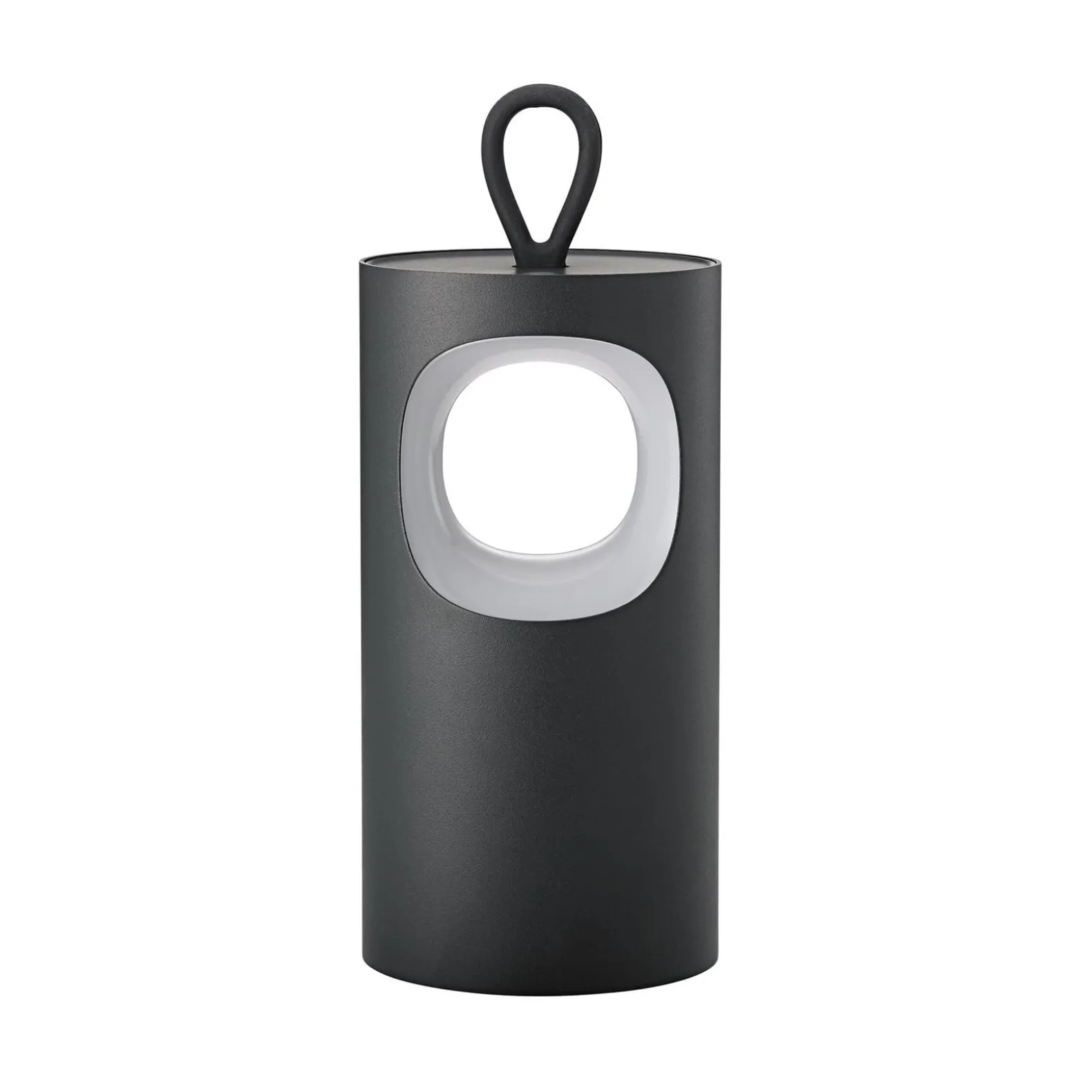 LED-akku-pöytälamppu Lunari, musta, 16 cm, metalli, CCT IP44