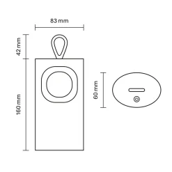 LED-akku-pöytälamppu Lunari, musta, 16 cm, metalli, CCT IP44