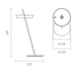 LED-akku-pöytälamppu Mahina, valkoinen, korkeus 36 cm, metalli, CCT