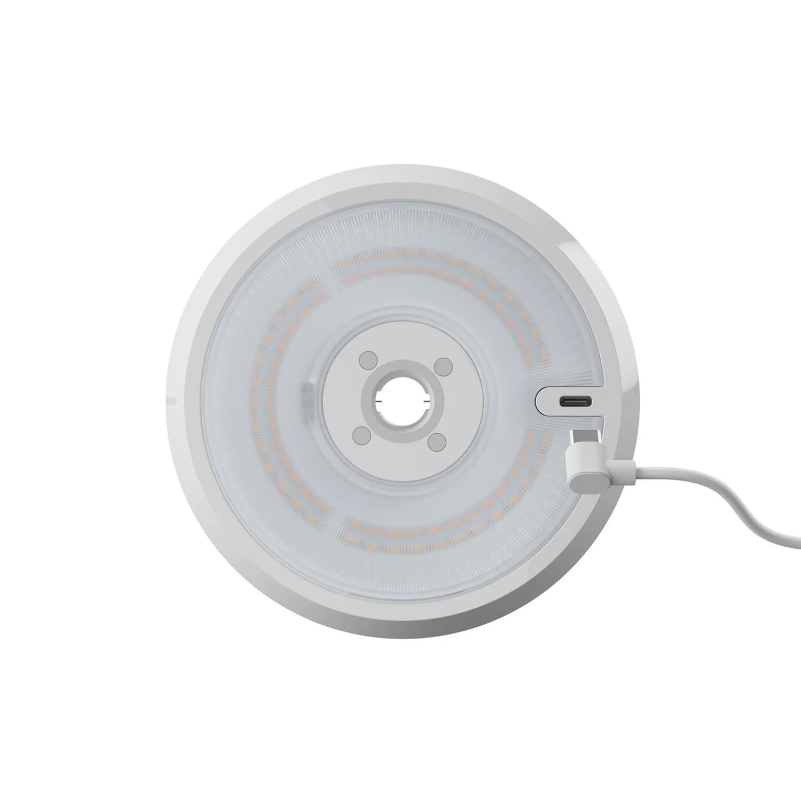 LED-akku-pöytälamppu Mahina, valkoinen, korkeus 36 cm, metalli, CCT