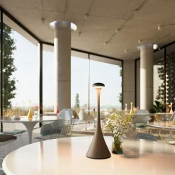 LED-akkupöytälamppu Nudrop, IP54, grafiitinharmaa