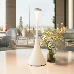 LED-akkupöytälamppu Nudrop, IP54, lumenvalkoinen