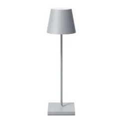 LED-akkupöytälamppu Nuindie, USB-C, harmaa, IP54, himmennettävä