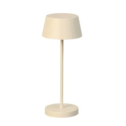 LED-akkupöytälamppu Sienna Pro hiekanbeige, 24 cm, metalli IP54