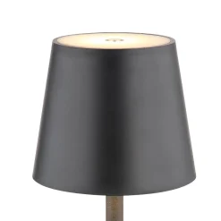 LED-akku-pöytälamppu Vannie, musta, korkeus 36 cm, IP44
