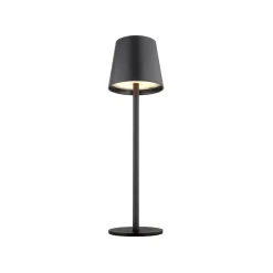 LED-akku-pöytälamppu Vannie, musta, korkeus 36 cm, IP44